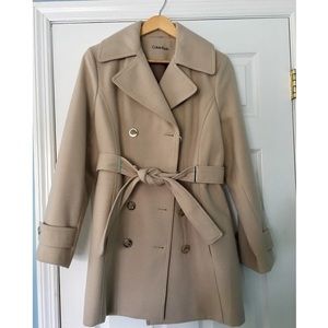 Calvin Klein Double Breasted Wool Peacoat, Size M